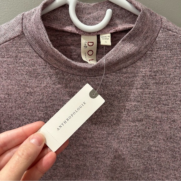 Anthropologie Dolan Puff Sleeve Mock Neck Top in Lilac NWT-Sm - Picture 7 of 12